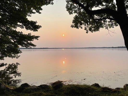 Sunrise in lake Cadillac