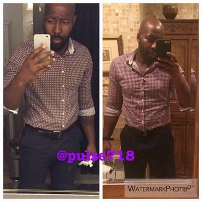 Same outfit, same weight, just less fat.. 5% body fat loss with a a changed diet