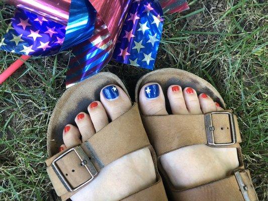 Forth of July pedicure