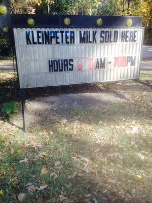 Outdoor signage. Normal Business hours. However, they are open for Thanksgiving today! Only closed from 12-2pm!