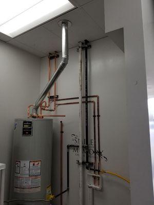 Relocation of water heater at a local bakery