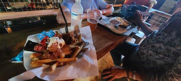 My fish & chips and her shepards pie (w/real lamb!)