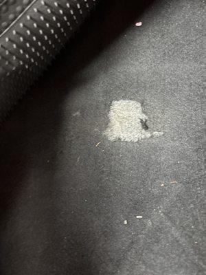 ripped carpet parts are missing from car