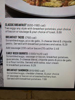 Chili's Breakfast Menu 2/2