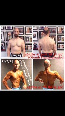 6 Months transformation: 30% body fat to 7% with six pack abs!!! Who's next? Why not YOU!