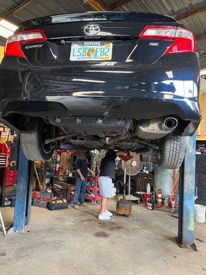 Installing exhaust system