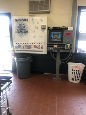 Soap station and card machine