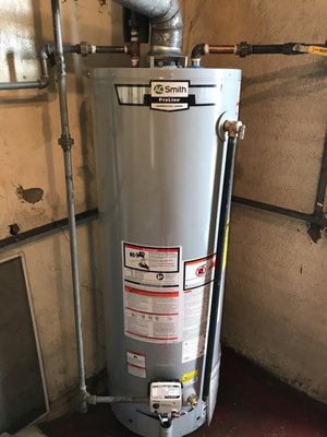 Newly installed water heater