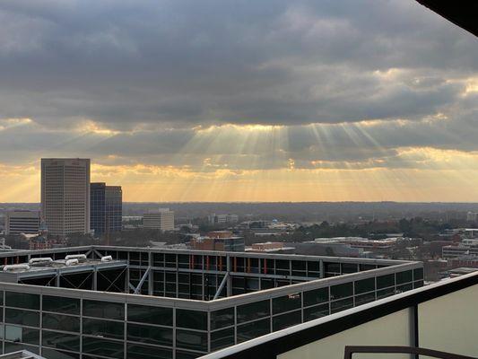 View facing southeast from southern balcony.