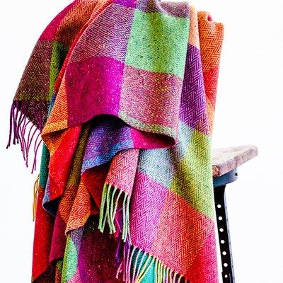 Colorful lambswool throws imported from Ireland