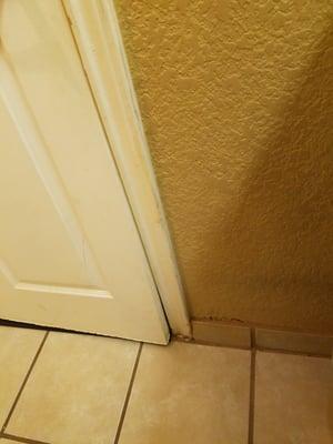 Bathroom door isn't fitted correctly