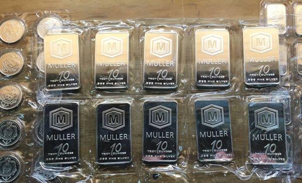 Custom 10 oz 999 Silver Bars. Buy 1 or a sleeve of 10!