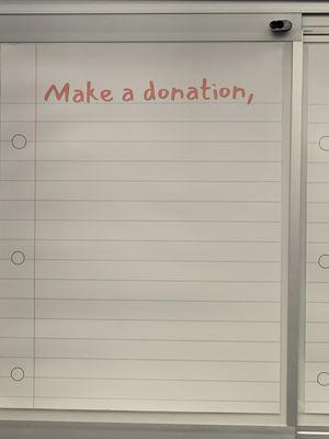 Make a donation - display behind the register to solicit charity donations