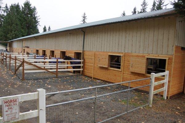 We are planning to add runs to the majority of stalls; the first runs on Barn One are in!