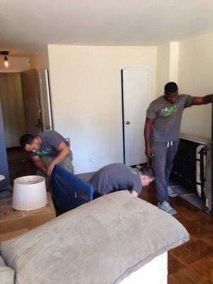 Our guys taking care of all our customers belongings as they carefully wrap and prep all the furniture.