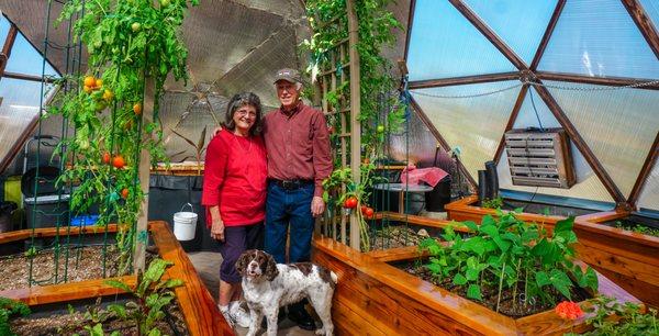 Couple enjoying their 26' Growing Dome