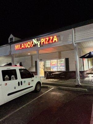 The Front of the Restaurant. It faces the side street and not Airways.