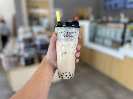 milk tea with boba