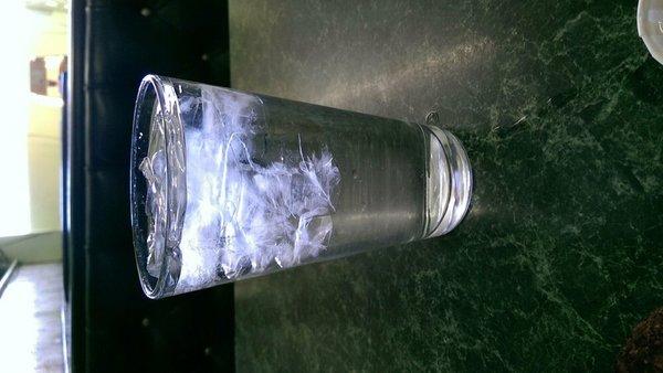 Real glass of ice water.