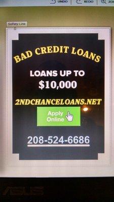 APPLY ONLINE ANYTIME @ 2NDCHANCELOANS.NET