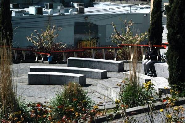 seating area facing the fremont library