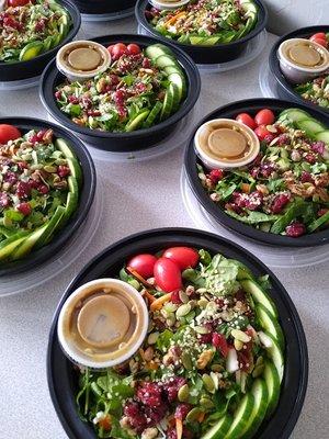 signature salads with homemade balsamic vinagrette