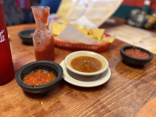 Pro tip: Spicy salsa and normal mixed with chips!