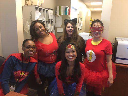 It's never fun to be sick or see the doctor ...Unless SuperWomen , Wonderwomen ,The Flash, Robin and Catwomen are Greeting you!!