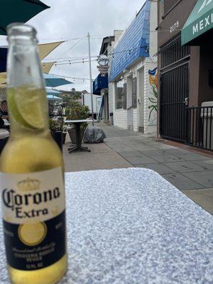 Corona on the outdoor patio was perfect with yummy burrito!