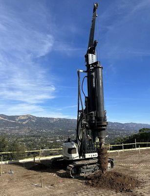 Drilling caissons for a new house