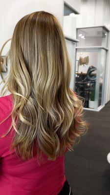 Golden blonde balayage