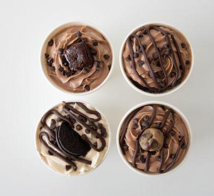 Chocolate Lovers Sweet Leches 8oz 4 pack: Chocolate, Cookies & Cream, Cookie Dough and Brownie