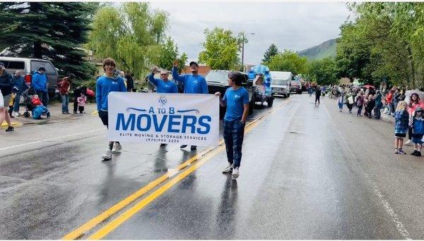 Walking in the Strawberry Days Parade