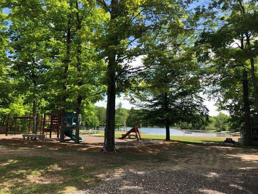 Playground, beach, lake