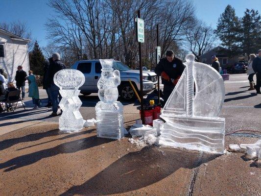 Ice sculptures, Southold winterfest