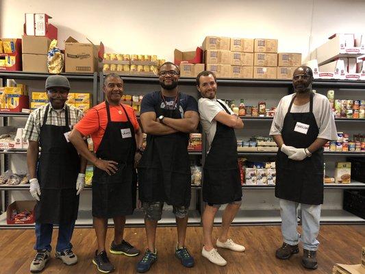 Food Bank Volunteers with their new aprons!