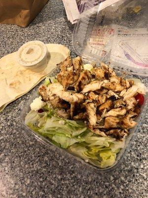 Chicken kabob salad