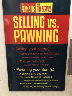 This picture taught me the difference between selling and pawning which I was entirely clueless about