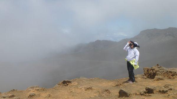 We hiked in the crater, which was like a dream come true for me!  Sam got this incredilbe shot of me!  Haleakala is a magical place!