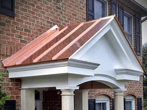 Custom copper standing seam roof fabricated and installed by Custom Installations in River Hills, WI.