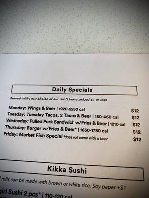 Excellent daily specials!!!!!