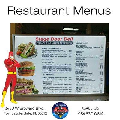 Menus for Restaurants