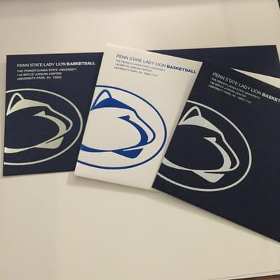 Foil stamp envelopes for Penn State University