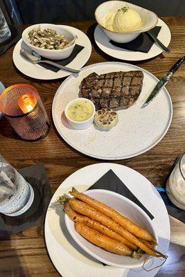 Fabulous 16oz Ribeye with all the sides