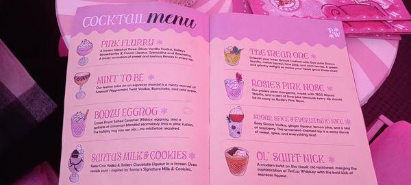 The drink menu