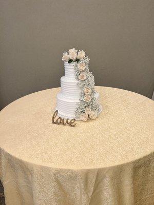 Thank you for a perfect wedding cake for my client! In addition, the taste was amazing.