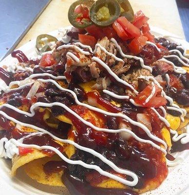 Loaded pulled pork nachos!