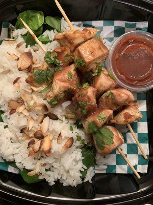 Chicken Skewers w/ Hoisin Sauce and Toasted Almond Basmati Rice