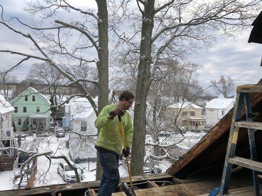 Roof is gone time for the dormer