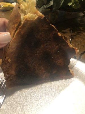 Burned pizza